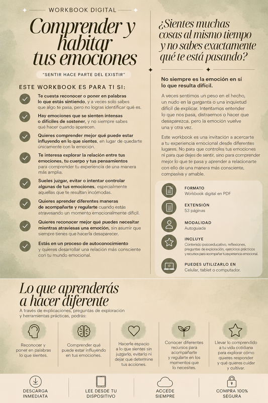 WORKBOOK Comprender y habitar tus emociones